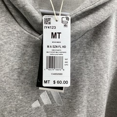 587. Adidas Men’s ALL SZN Fleece Hoodie in Light Heather Gray Size MT ~ NWT