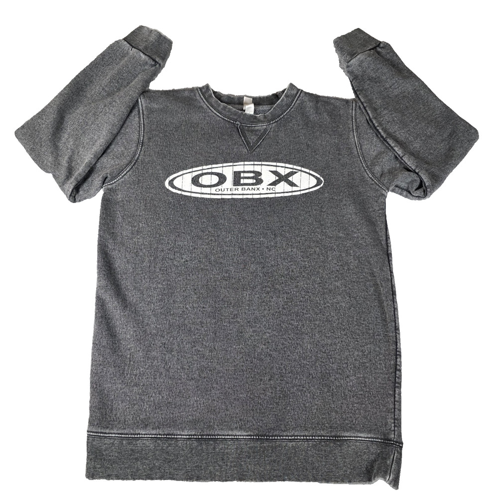 Teemax Outer Banks NC OBX Graphic Crewneck Sweatshirt Grey Small Sustainable
