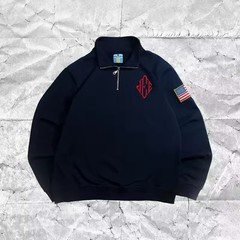 NEW JE Quarter Zip SWEATER Blue USA 1/4 ZIP JEE Sweatshirt USA SELLER