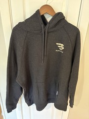 Burlebo Hoodie Men’s Large Charcoal Duck Camo Logo Pullover Sweatshirt