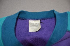 Vintage Hanes Sweatshirt Mens Medium Raglan Crewneck Color Block Blank Made USA