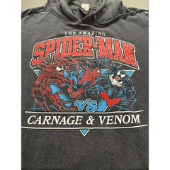 Marvel Spider-Man vs Carnage & Venom Hoodie Men’s Large Washed Black Graphic