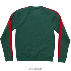Royal Blue Apparel MEN SINGLE STRIPE FLEECE PULLOVER CREWNECK GREEN/RED 4513