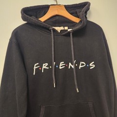 FRIENDS Hoodie Black Warner Bros TV Show Merch Embroidered Unisex Size Medium