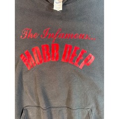 Mobb Deep The Infamous Hoodie Mens 3XL Black Red Hip Hop Rap Graphic Sweatshirt