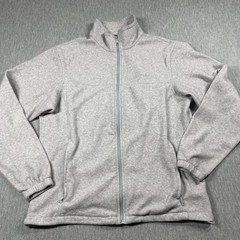 Columbia Jacket Adult L Gray Fleece Full Zip Mock Neck Steens Mountain Outdoor