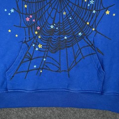 Sp5der TC Blue Web Hoodie Mens M Blue Young Thug Streetwear Hip Hop