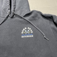 Dark Seas Division Hoodie Mens Medium Navy Nautical Heavyweight Graphic Print
