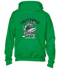 CALIFORNIA SURFING HOODY HOODIE SURFER SURFBOARD SUMMER HOLIDAY CLOTHING TOP