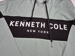 Kenneth Cole New York Long Sleeve Hoodie Shirt –Black /green Core Spring