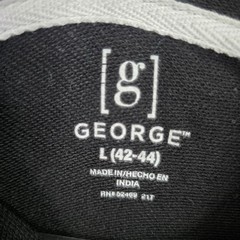 Mens George Black Pullover Hoodie Drawstring Cotton Polyester Blend Size L