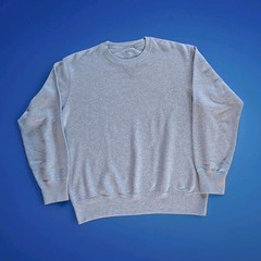 UNIQLO Gray Sweatshirt Unisex 100% Cotton Crewneck Ribbed Hem Minimalist