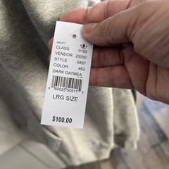 NWT Fear of God Essentials Dark Oatmeal Hoodie Sz Large