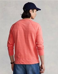 Polo Ralph Lauren Men’s Coral Red Spa Terry Raglan Pullover Sweatshirt Sizes