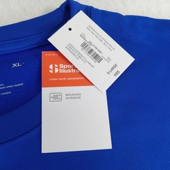Sports Illustrated Men’s XL Blue Crew Neck Activewear Sweatshirt Zip Cuffs