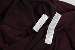 New Topman Mens XXS / S / L Burgundy Knit Cotton Blend Classic Raglan Sweatshirt