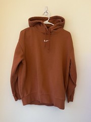 Modern Nike Center Swoosh Burnt Orange Hoodie Sweatshirt (S)