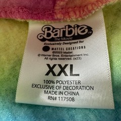 Mattel Barbie The Movie I Am Kenough Hoodie XXL Tie Dye Sherpa Fleece