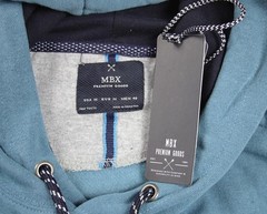 MBX Mens Hoodie Sweatshirt M Pullover Fleece Long Sleeve Sustainable Blue NEW