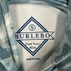 Burlebo Sun Shirt Mens Small Blue White Camo Performance Hoodie Abstract