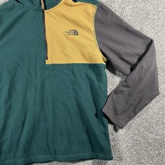 The North Face 1/4 Zip Fleece Pullover Green Gray Colorblock Men’s Medium