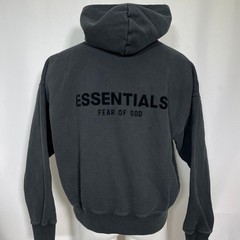 Fear of God Essentials Stretch Limo Black Oversized Fleece Hoodie Men’s MEDIUM