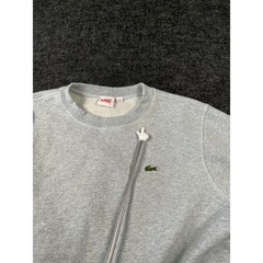 Lacoste Live Sweatshirt Mens 7 Gray Cotton Crew Neck logo Long Sleeve Pullover