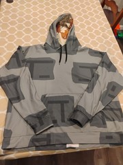 Moes Guns 3XL. T Block Pullover With Choc Chip Lines Hood. No Size Tag