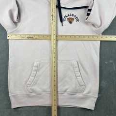 Hollister Mens S White Pink Hoodie Leopard Graphic Sleeve Logo Sweatshirt