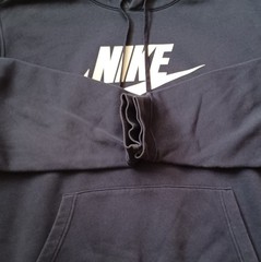 Nike Hoodie Mens XXL Blue Big Center Swoosh Spellout Pull Over Long Sleeve