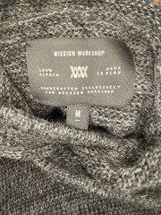 Mission Workshop Renan Alpaca Fleece Hand Knit Pullover Hoodie Sz M Cycling EUC