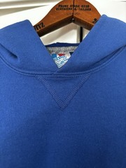 Russell Athletic Teens XL Blue Pullover Hoodie Fleece Cotton Blend Logo Pockets