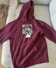 Anti Social Social Club Assassin’s Creed Burgundy Cotton Fleece Hoodie L