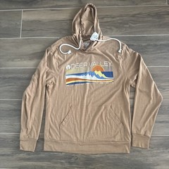 Deer Valley Ski Resort Logo Cotton Poly Rayon Blend Lightweight Hoodie Mens Med