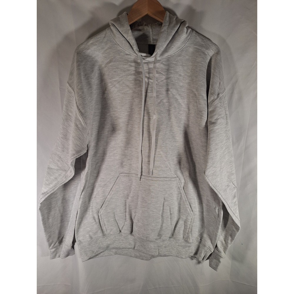 Gildan Softstyle Midweight Hoodie Mens L Light Gray Heather Pullover Sweatshirt