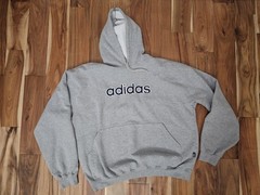 VINTAGE Adidas Sweatshirt Hoodie Size 2XL Gray All Seasons Mens Fleece