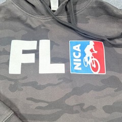 Independent Trading Florida NICA Cycling Camo Hoodie Small Black Gray Camouflage