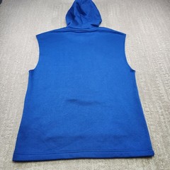 Under Armour Sleeveless Hoodie Men Medium Blue UA Icon Fleece Cotton Blend NEW