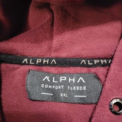 Alpha Hoodie Mens XXL Deep Red Pullover Sweatshirt Long Sleeve Hooded Activewear