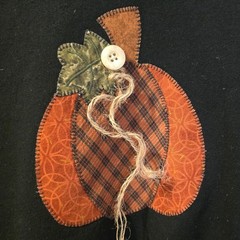 Jerzees Black Fall Pumpkin Moon Acorn Applique Sweatshirt Crewneck Mens Medium