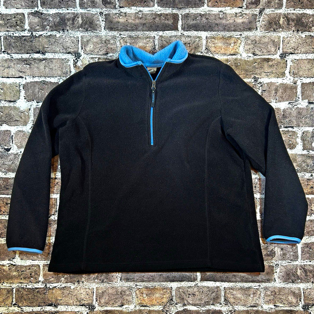 Old Navy Men’s 2XL Black Polyester Fleece 1/4 Zip Mock Neck Sweatshirt Blue