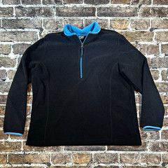 Old Navy Men’s 2XL Black Polyester Fleece 1/4 Zip Mock Neck Sweatshirt Blue