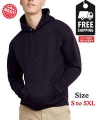 Hanes EcoSmart Hoodie, Midweight Fleece, Pullover Hooded Sweatshirt Black Unisex