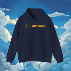 Lufthansa Navy Color Hoodie Sweatshirt Sizes S M L XL 2XL 3XL