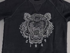Kenzo Paris Tiger Sweatshirt Black Embroidered Logo Jumper Mens Medium Portugal