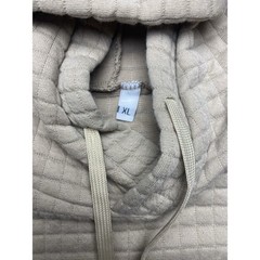 Vogue Sport Fashion Hoodie Size XL Beige Quilted Very Soft 100% Polyester