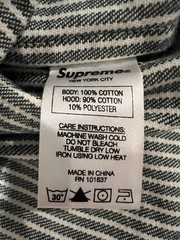 Supreme Fall 2017 Hooded Green Stripe Denim Zip Up MED Shirt Box Logo