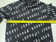 Jordan Black/White All-Over Logo Print Pullover Hoodie Long Sleeve Teens Size L