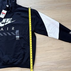 NEW Nike Air Mens Sportswear Hoodie Black White Sweatshirt Size L HJ0273-010