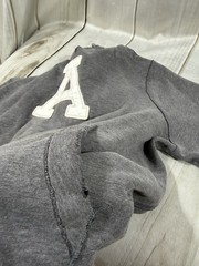 Abercrombie & Fitch Muscle Mens 2XL Hooded Varsity Letter Sweatshirt Gray